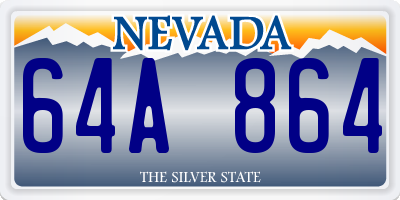 NV license plate 64A864