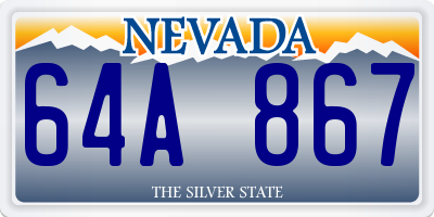 NV license plate 64A867