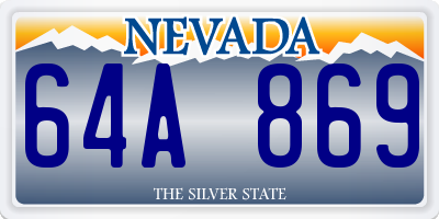 NV license plate 64A869