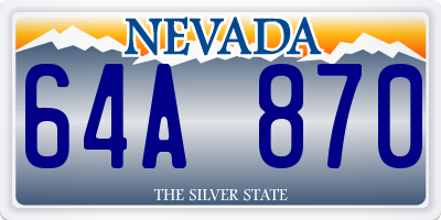 NV license plate 64A870