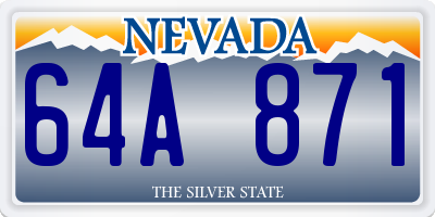 NV license plate 64A871