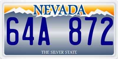 NV license plate 64A872