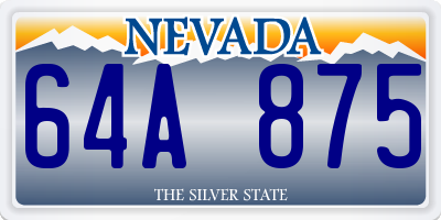 NV license plate 64A875
