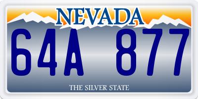 NV license plate 64A877