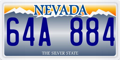 NV license plate 64A884