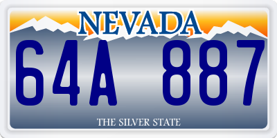 NV license plate 64A887