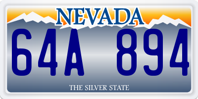 NV license plate 64A894