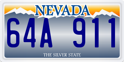 NV license plate 64A911