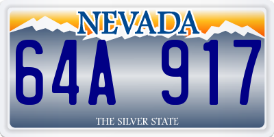 NV license plate 64A917