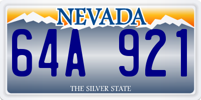 NV license plate 64A921