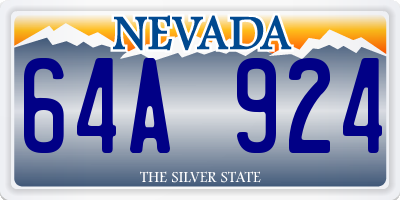 NV license plate 64A924