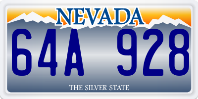 NV license plate 64A928