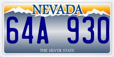 NV license plate 64A930