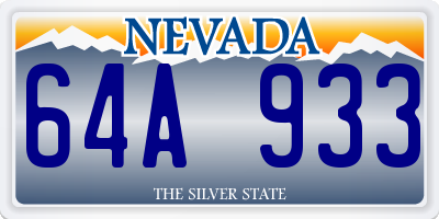 NV license plate 64A933