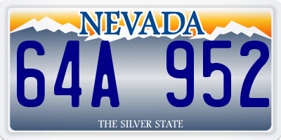 NV license plate 64A952