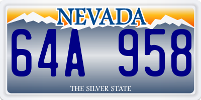 NV license plate 64A958