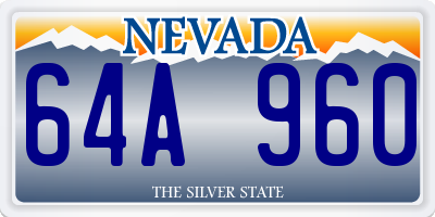 NV license plate 64A960