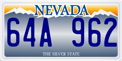 NV license plate 64A962