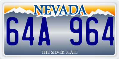 NV license plate 64A964