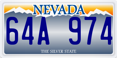 NV license plate 64A974