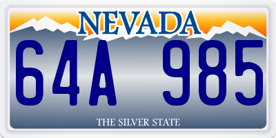 NV license plate 64A985