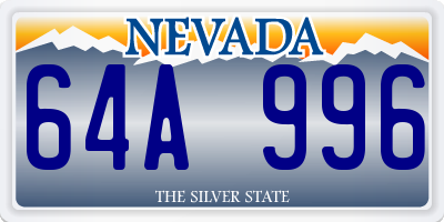 NV license plate 64A996