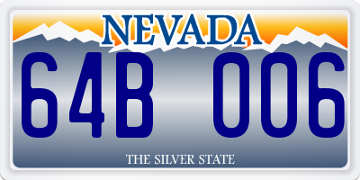 NV license plate 64B006