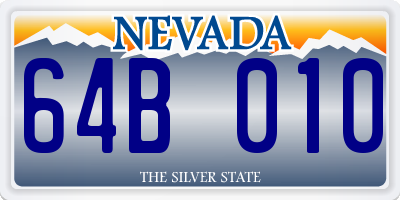 NV license plate 64B010