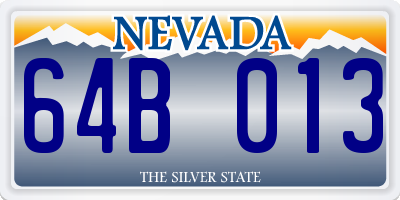 NV license plate 64B013