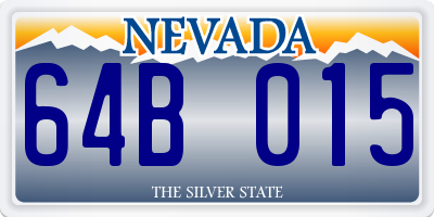 NV license plate 64B015