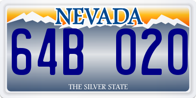 NV license plate 64B020