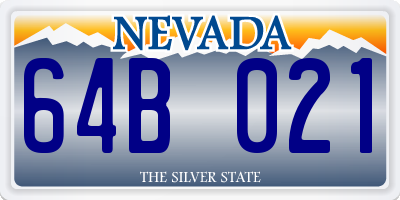 NV license plate 64B021