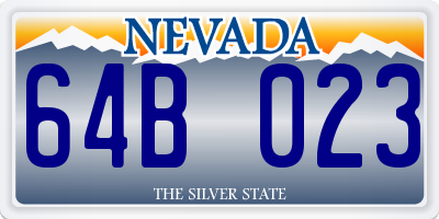 NV license plate 64B023