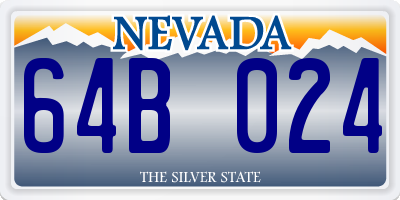 NV license plate 64B024