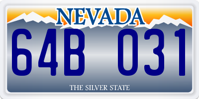 NV license plate 64B031