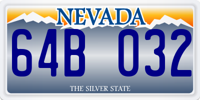 NV license plate 64B032