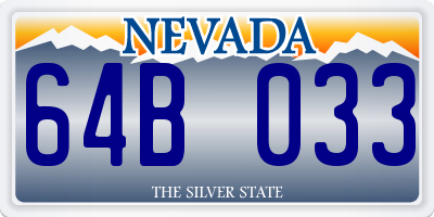 NV license plate 64B033