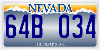 NV license plate 64B034