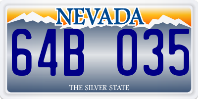 NV license plate 64B035