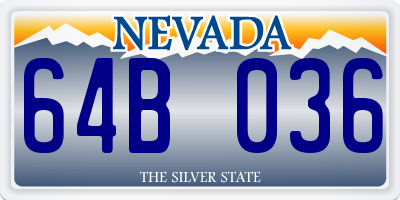 NV license plate 64B036