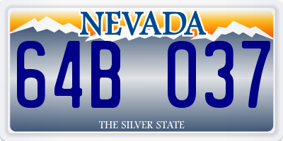 NV license plate 64B037