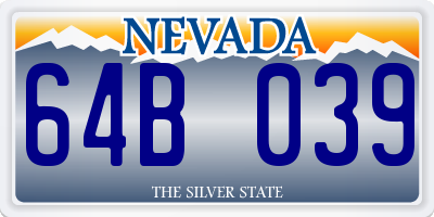 NV license plate 64B039