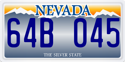 NV license plate 64B045
