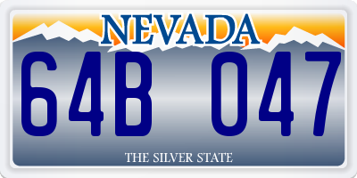 NV license plate 64B047