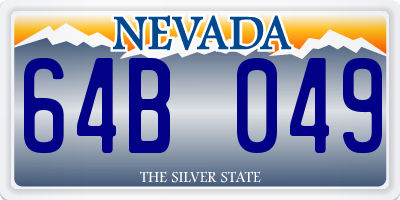 NV license plate 64B049