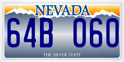 NV license plate 64B060