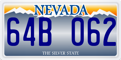 NV license plate 64B062