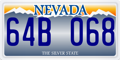 NV license plate 64B068