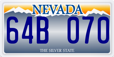 NV license plate 64B070