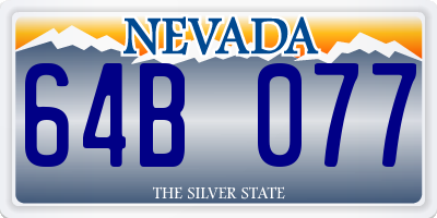 NV license plate 64B077